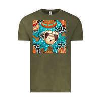 Vintage Olive dog coffee cups and food container with cowhide seamless pattern bbs Vintage Tee - BundleAndBundleShop