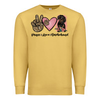 Antique Gold peace love dachshund Premium Sweatshirt - JahusDesignShop