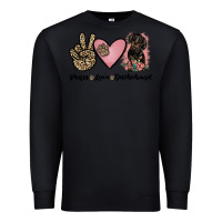Black peace love dachshund Premium Sweatshirt - JahusDesignShop