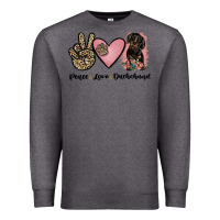 Charcoal Heather peace love dachshund Premium Sweatshirt - JahusDesignShop