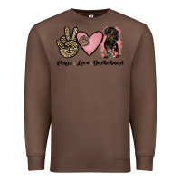 Chestnut peace love dachshund Premium Sweatshirt - JahusDesignShop