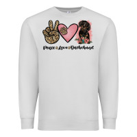 Dove Grey peace love dachshund Premium Sweatshirt - JahusDesignShop