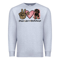 Heather Grey peace love dachshund Premium Sweatshirt - JahusDesignShop