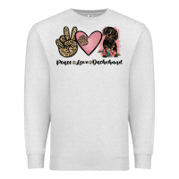 Oatmeal Heather peace love dachshund Premium Sweatshirt - JahusDesignShop