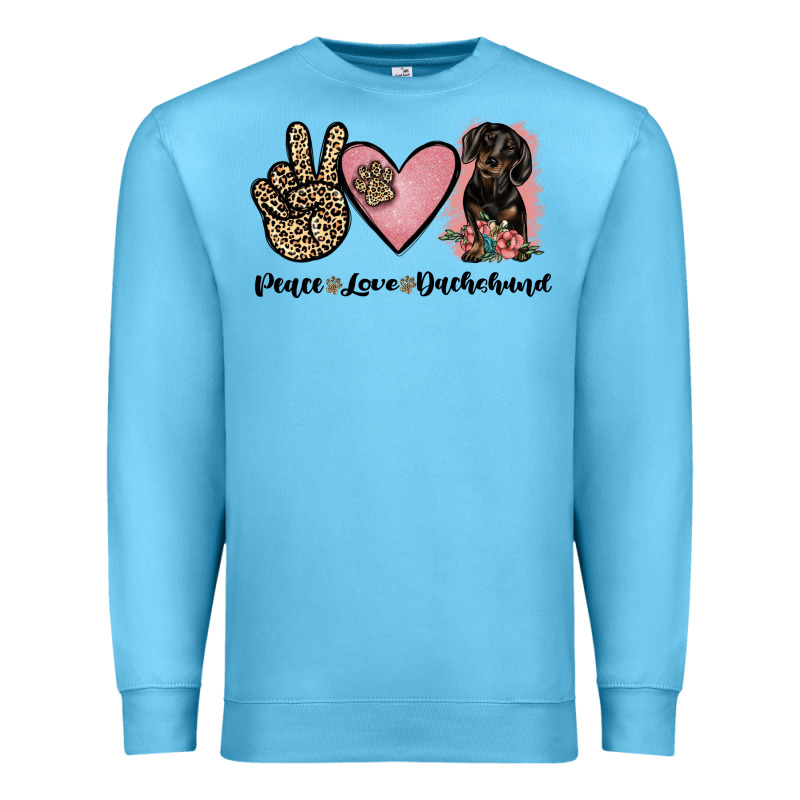 Peace Love Dachshund Premium Sweatshirt by JahusDesignShop | Teevron