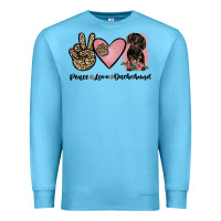 Ocean Blue peace love dachshund Premium Sweatshirt - JahusDesignShop