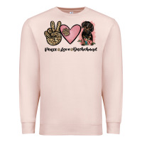 Pale Pink peace love dachshund Premium Sweatshirt - JahusDesignShop