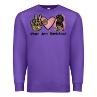 Purple peace love dachshund Premium Sweatshirt - JahusDesignShop