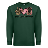 Sports Green peace love dachshund Premium Sweatshirt - JahusDesignShop