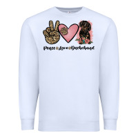 White peace love dachshund Premium Sweatshirt - JahusDesignShop