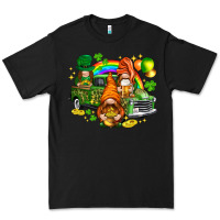 Black St. Patrick's Day gnomies with leopard tumbler Premium Tee - HowdyJamesFarm