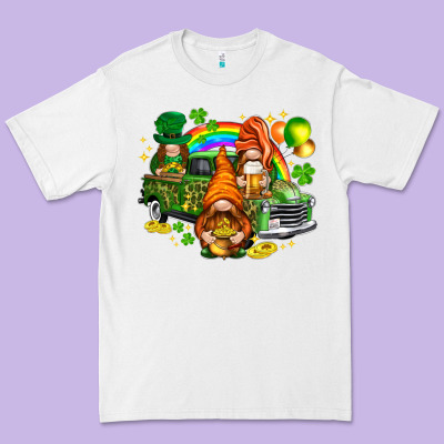 St. Patrick's Day Gnomies With Leopard Tumbler Premium Tee Designed By Howdyjamesfarm