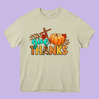 Give Thanks Heavy Core Tee Designed By Cowgirlartshop