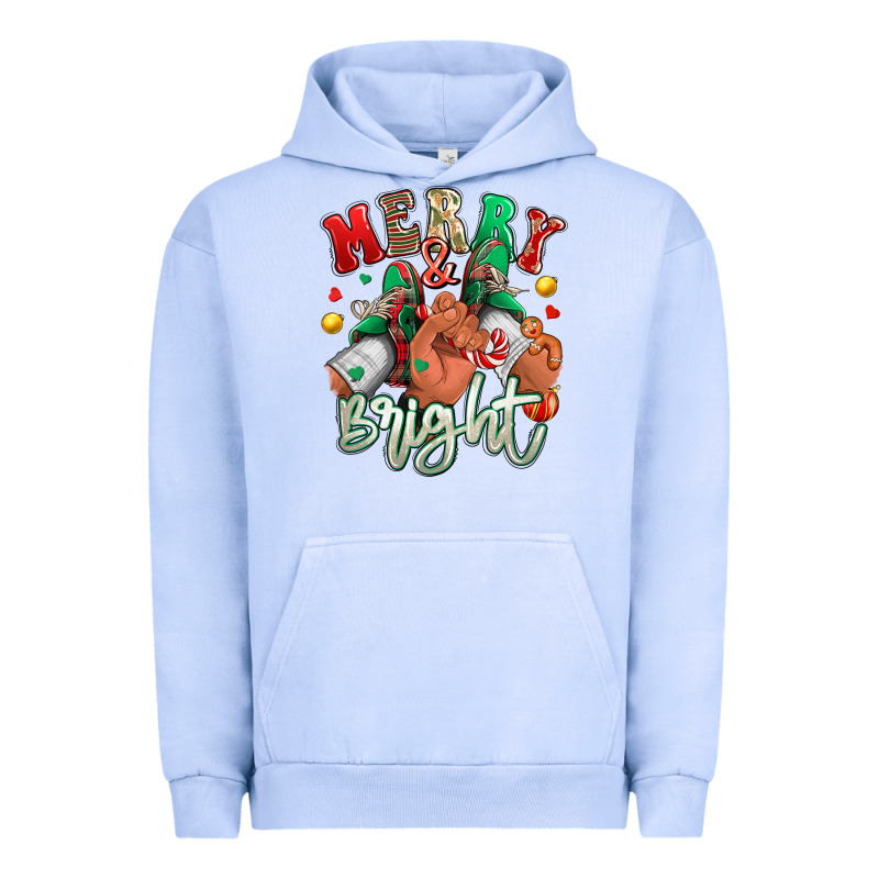 Merry And Bright Black Man Sneakers Urban Hoodie by RanaPortraitStore | Teevron