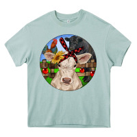Arona Christmas Charolais Calf Black Angus Bull And Roos Heavy Core Tee - RanaPortraitStore