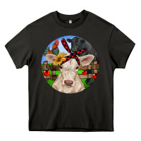 Asphalt Christmas Charolais Calf Black Angus Bull And Roos Heavy Core Tee - RanaPortraitStore