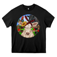 Black Christmas Charolais Calf Black Angus Bull And Roos Heavy Core Tee - RanaPortraitStore