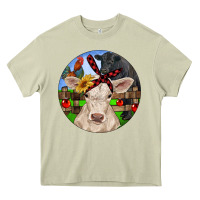 Mossy Christmas Charolais Calf Black Angus Bull And Roos Heavy Core Tee - RanaPortraitStore