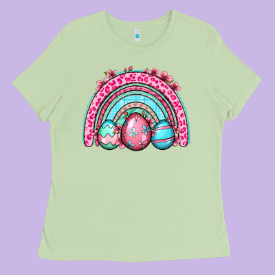 Easter Eggs Rainbow Ladies Tee Designed By Oliviacreatesart