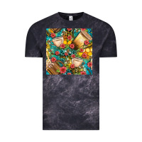 Cloud Black honey and bee coffee cup with flowers and leopard seamless pattern bbs Vintage Tee - BundleAndBundleShop