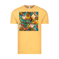 Vintage Mustard honey and bee coffee cup with flowers and leopard seamless pattern bbs Vintage Tee - BundleAndBundleShop