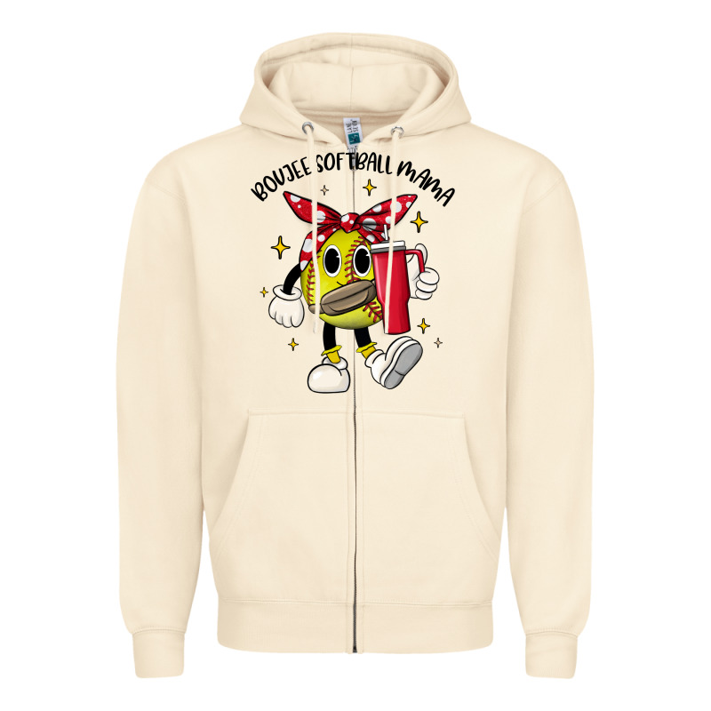 Boujee Softball Mama Zipper Hoodie by JahusDesignShop | Teevron
