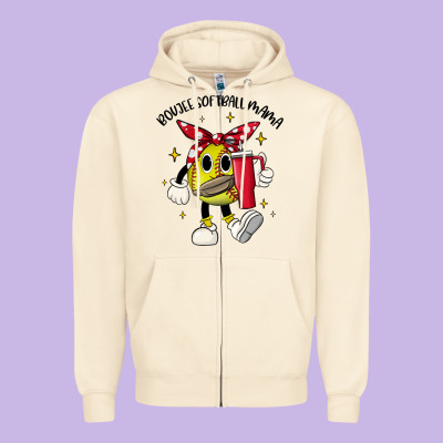 Boujee Softball Mama Zipper Hoodie Designed By Jahusdesignshop