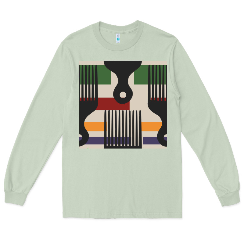 Afro Comb Seamless Pattern Long Sleeve Tee by BundleAndBundleShop | Teevron