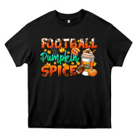 Black football pumpkin spice Heavy Core Tee - CowGirlArtShop