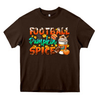 Chocolate Brown football pumpkin spice Heavy Core Tee - CowGirlArtShop