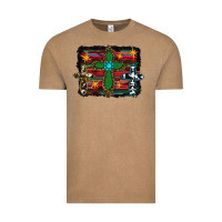 Vintage Coffee cross leopard cowhide glitter serape Vintage Tee - RanaPortraitStore