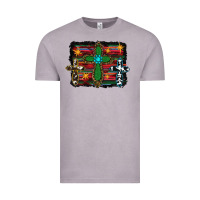 Vintage Zinc cross leopard cowhide glitter serape Vintage Tee - RanaPortraitStore