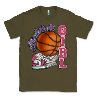 Army Green Basketball girl Classic Tee - HowdyJamesFarm