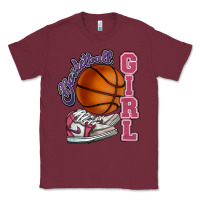 Burgundy Basketball girl Classic Tee - HowdyJamesFarm