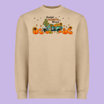 Grateful Thankful Blessed Heavyweight Sweatshirt Designed By Jahusdesignshop