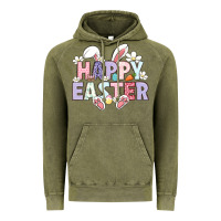 Vintage Olive happy easter Vintage Hoodie - LillyAllenDesigns