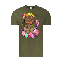 Vintage Olive Rabbit And Carrot Easter Vintage Tee - BundleAndBundleShop