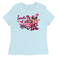 Baby Blue Loads of love Valentine's Day farm truck Ladies Tee - FaDigitalArtStudio