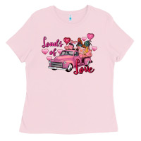 Bubblegum Pink Loads of love Valentine's Day farm truck Ladies Tee - FaDigitalArtStudio
