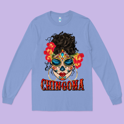 Chingona Latina Bun Mama Long Sleeve Tee Designed By Bundleandbundleshop