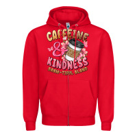 Red caffeine and kindness brewtiful blend Zipper Hoodie - JahusDesignShop