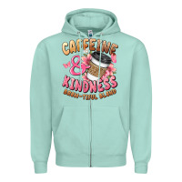 Seafoam caffeine and kindness brewtiful blend Zipper Hoodie - JahusDesignShop
