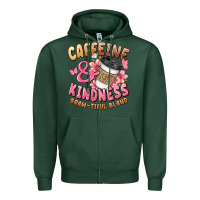 Sports Green caffeine and kindness brewtiful blend Zipper Hoodie - JahusDesignShop