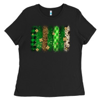 Black St. Patrick's Day brushstroke Ladies Tee - OliviaCreatesArt