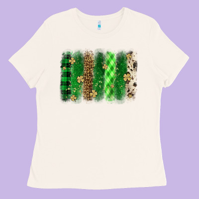 St. Patrick's Day Brushstroke Ladies Tee Designed By Oliviacreatesart