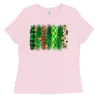 Bubblegum Pink St. Patrick's Day brushstroke Ladies Tee - OliviaCreatesArt