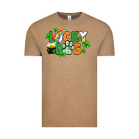 Vintage Coffee lucky dog St. Patricks Day Vintage Tee - FaDigitalArtStudio