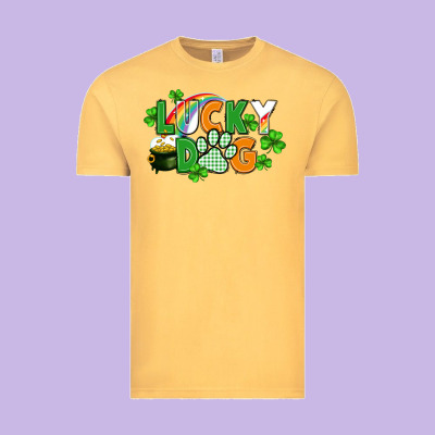 Lucky Dog St. Patricks Day Vintage Tee Designed By Fadigitalartstudio