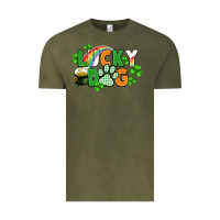 Vintage Olive lucky dog St. Patricks Day Vintage Tee - FaDigitalArtStudio
