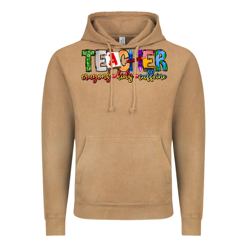 Teacher Cryons Kids Caffeine Vintage Hoodie by CowhideDigitalArt | Teevron